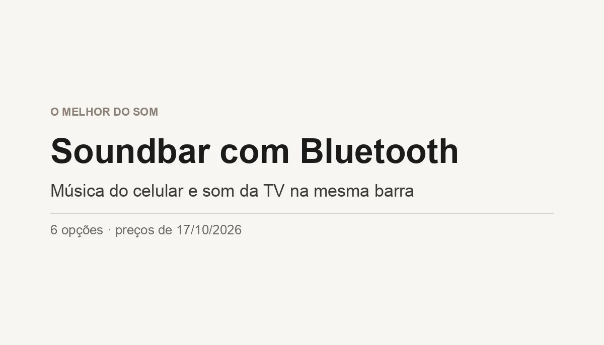 Melhor Soundbar com Bluetooth em 2026: 6 Opções